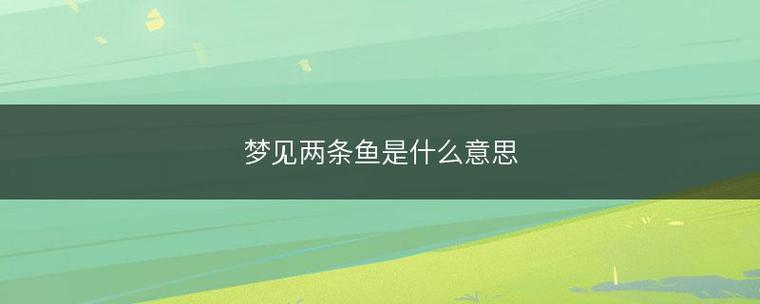 梦见钓着两条鱼的寓意