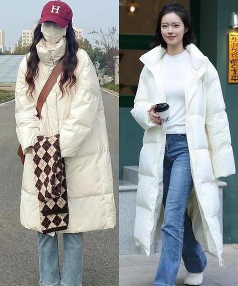 米白色短款羽绒服搭配图标