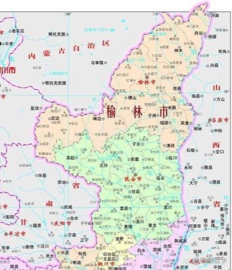 陕西榆林市地图全图
