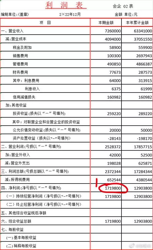 利润表月报表怎么填写游戏截图